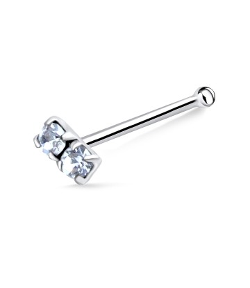 Dual Stone Bone Nose Stud NSKD-780